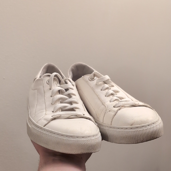 Zvelle White Leather Sneakers - Picture 1 of 9
